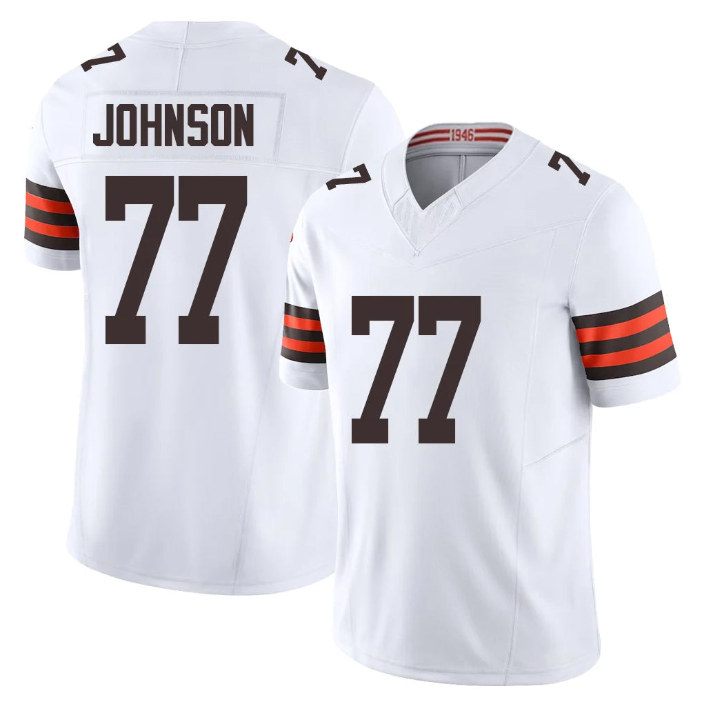 Pkot C.Browns #77 Zion Johnson Player White Vapor F.U.S.E. Limited Home Game Stitched Jerseys