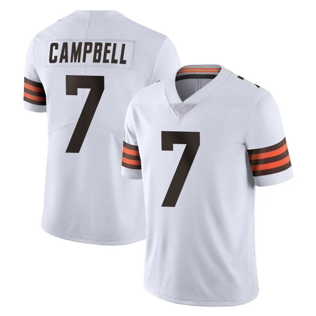 Pkot C.Browns #7 Tyson Campbell Player White Vapor Untouchable Limited Home Game Stitched Jerseys