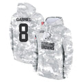 Pkot C.Browns #8 Dillon Gabriel Player Arctic Camo Salute to Service Hoodies Limited Game Stitched Jerseys