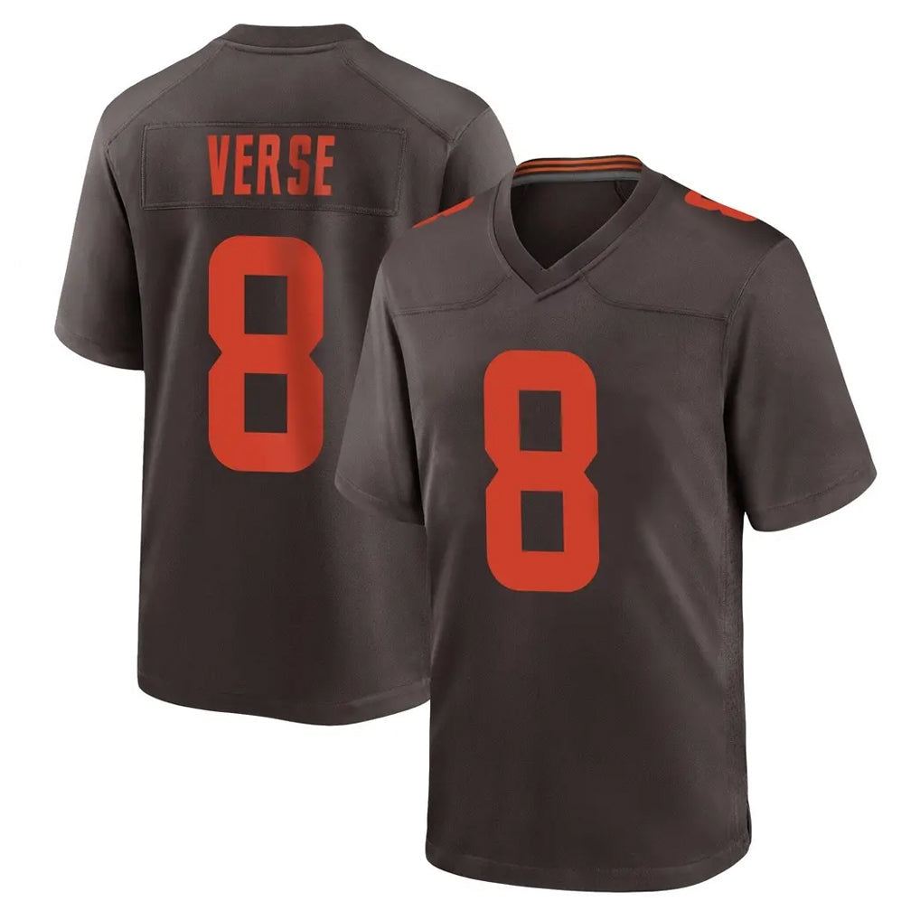 Pkot C.Browns #8 Jared Verse Player Brown Alternate Home Game Stitched Jerseys