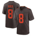 Pkot C.Browns #8 Jared Verse Player Brown Alternate Home Game Stitched Jerseys