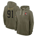 Pkot C.Browns #91 Alex Wright Player Olive Salute to Service Pullover Hoodies Limited Stitched Jerseys