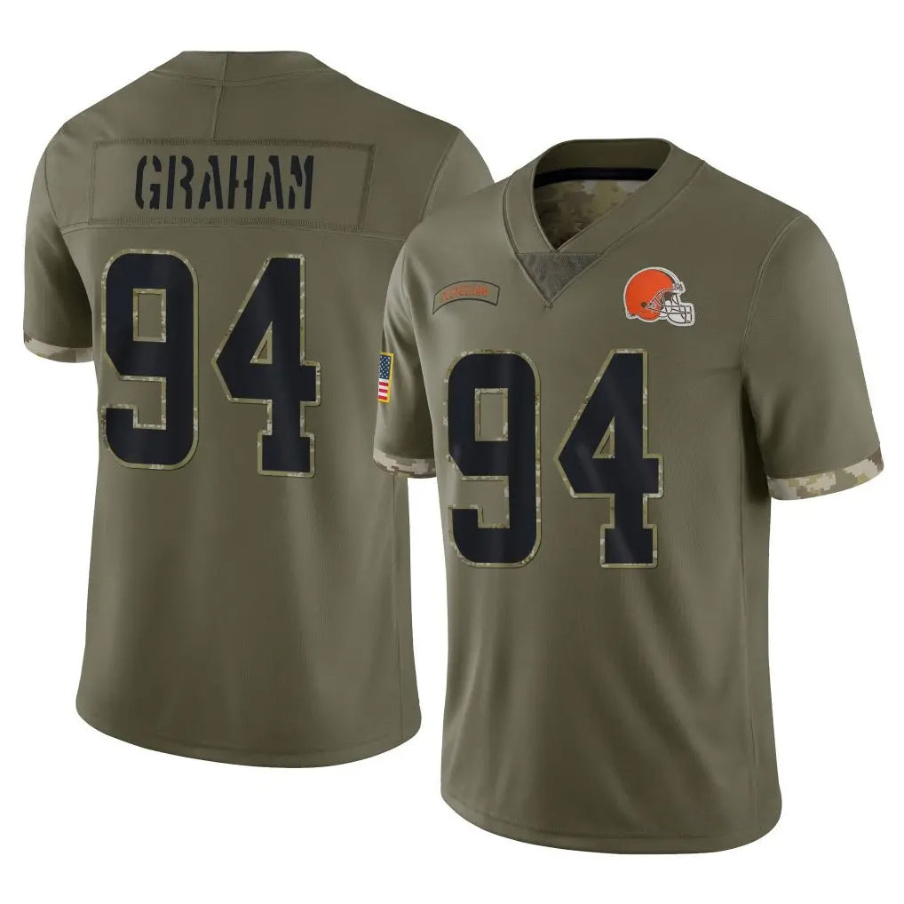 Pkot C.Browns #94 Mason Graham Player Olive Salute to Service Limited Game Stitched Jerseys