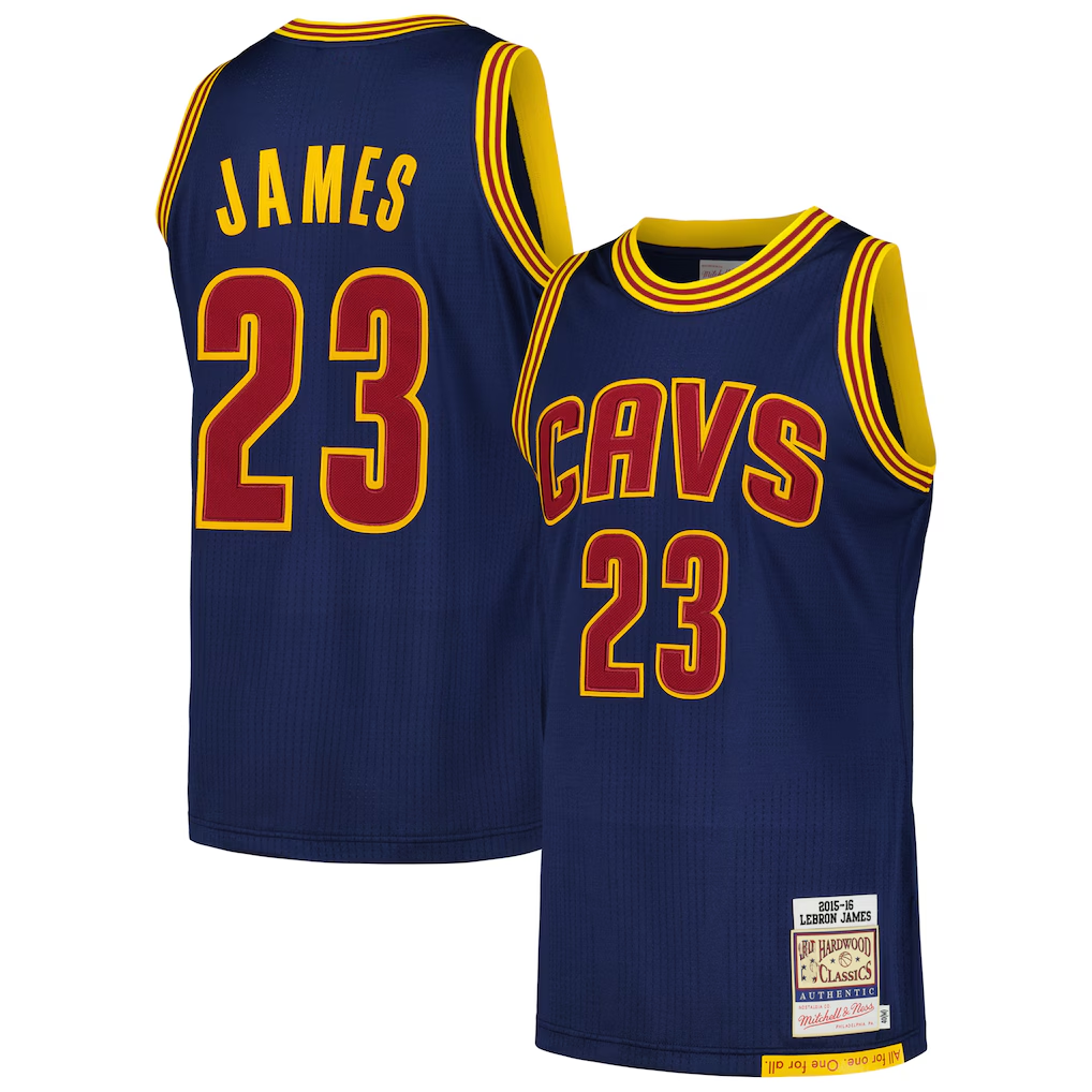 Pkot C.Cavaliers #23 LeBron James Mitchell & Ness Navy 201516 Hardwood Classics Authentic Jerseys