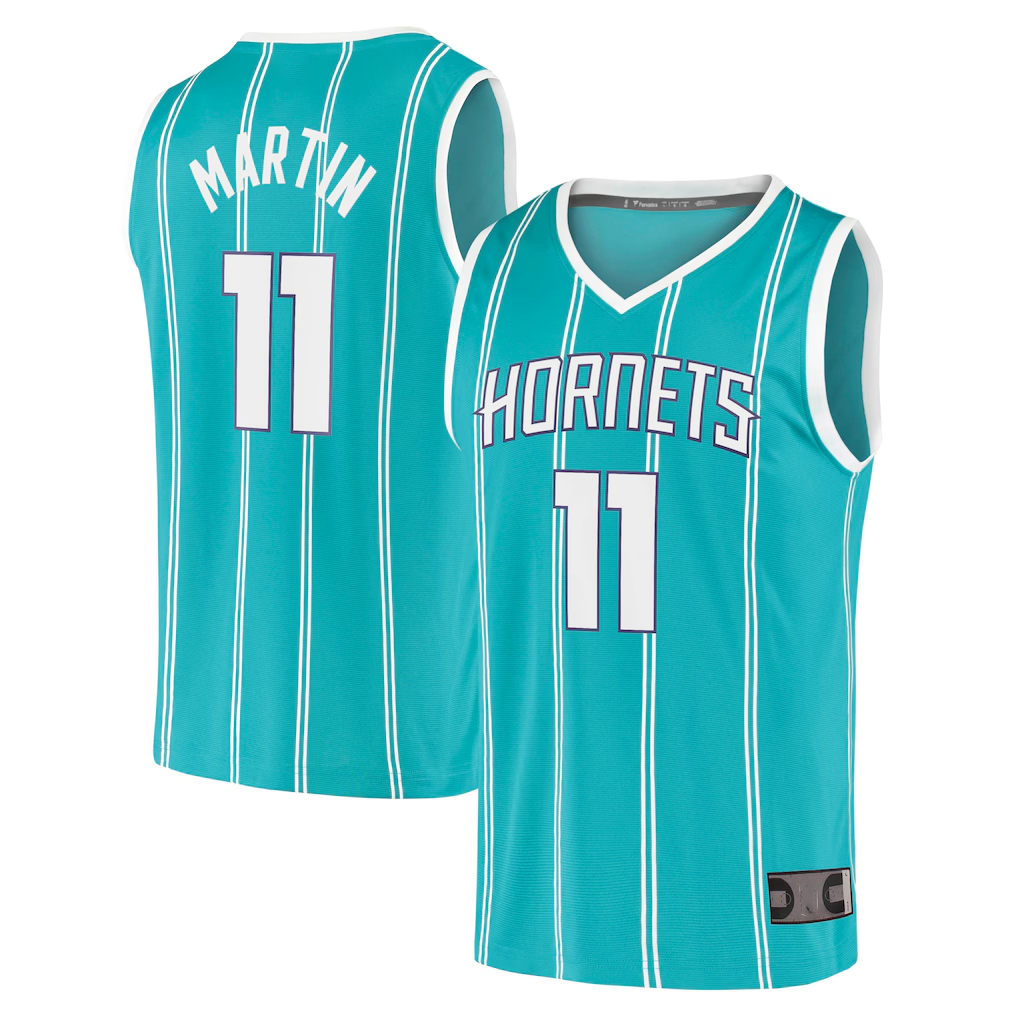 Pkot C.Hornets #11 Cody Martin Teal Fast Break Replica Jerseys - Icon Edition
