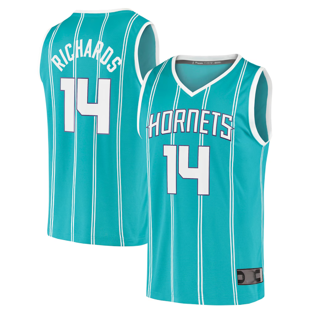 Pkot C.Hornets #14 Nick Richards Teal Fast Break Replica Jerseys - Icon Edition