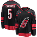 Pkot C.Hurricanes #5 Jalen Chatfield Black Home Premier Breakaway Player Stitched Jerseys