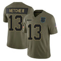 Pkot C.Panthers #13 John Metchie III Player Olive 2025 Salute to Service Limited Game Stitched Jerseys