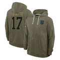 Pkot C.Panthers #17 Xavier Legette Player Olive Salute to Service Hoodies Game Stitched Jerseys