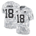 Pkot C.Panthers #18 Jalen Coker Player Arctic Camo Salute to Service Limited Game Stitched Jerseys