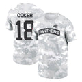 Pkot C.Panthers #18 Jalen Coker Player Arctic Camo Salute to Service T-Shirt Hoodies Stitched Jerseys