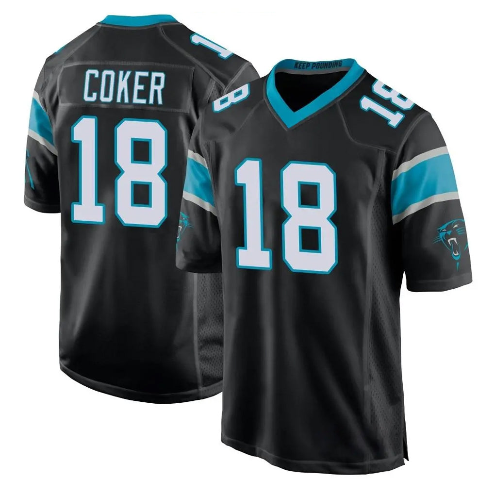 Pkot C.Panthers #18 Jalen Coker Player Black Game Stitched Jerseys
