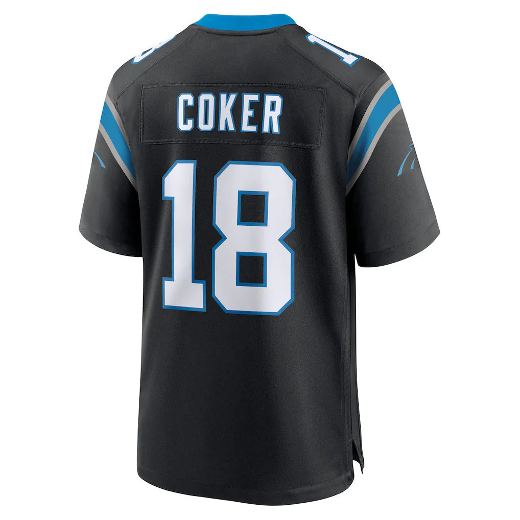 Pkot C.Panthers #18 Jalen Coker Player Black Home Game Stitched Jerseys