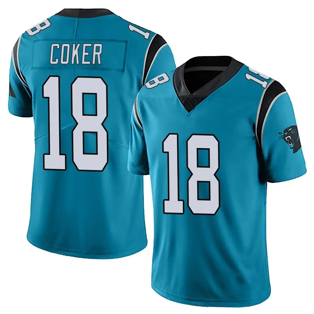 Pkot C.Panthers #18 Jalen Coker Player Blue Vapor Untouchable Limited Game Stitched Jerseys