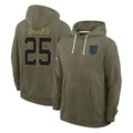 Pkot C.Panthers #25 Jonathon Brooks Player Olive Salute to Service Hoodies Game Stitched Jerseys