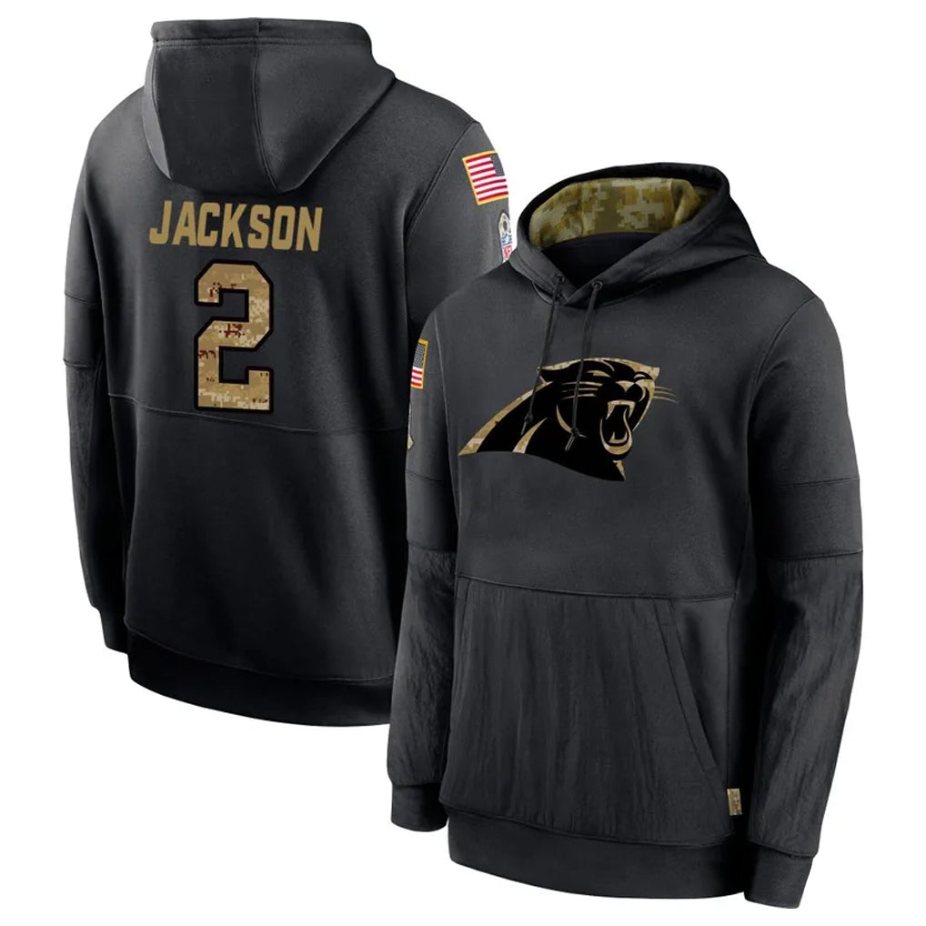 Pkot C.Panthers #2 Michael Jackson Player Black Salute to Service Pullover Hoodies Limited Game Stitched Jerseys