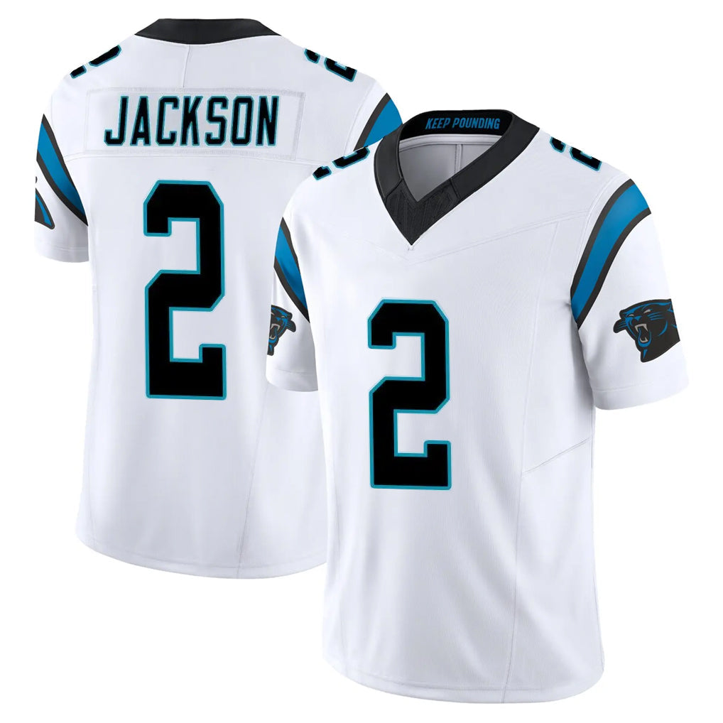 Pkot C.Panthers #2 Mike Jackson Player White Vapor F.U.S.E. Limited Home Game Stitched Jerseys