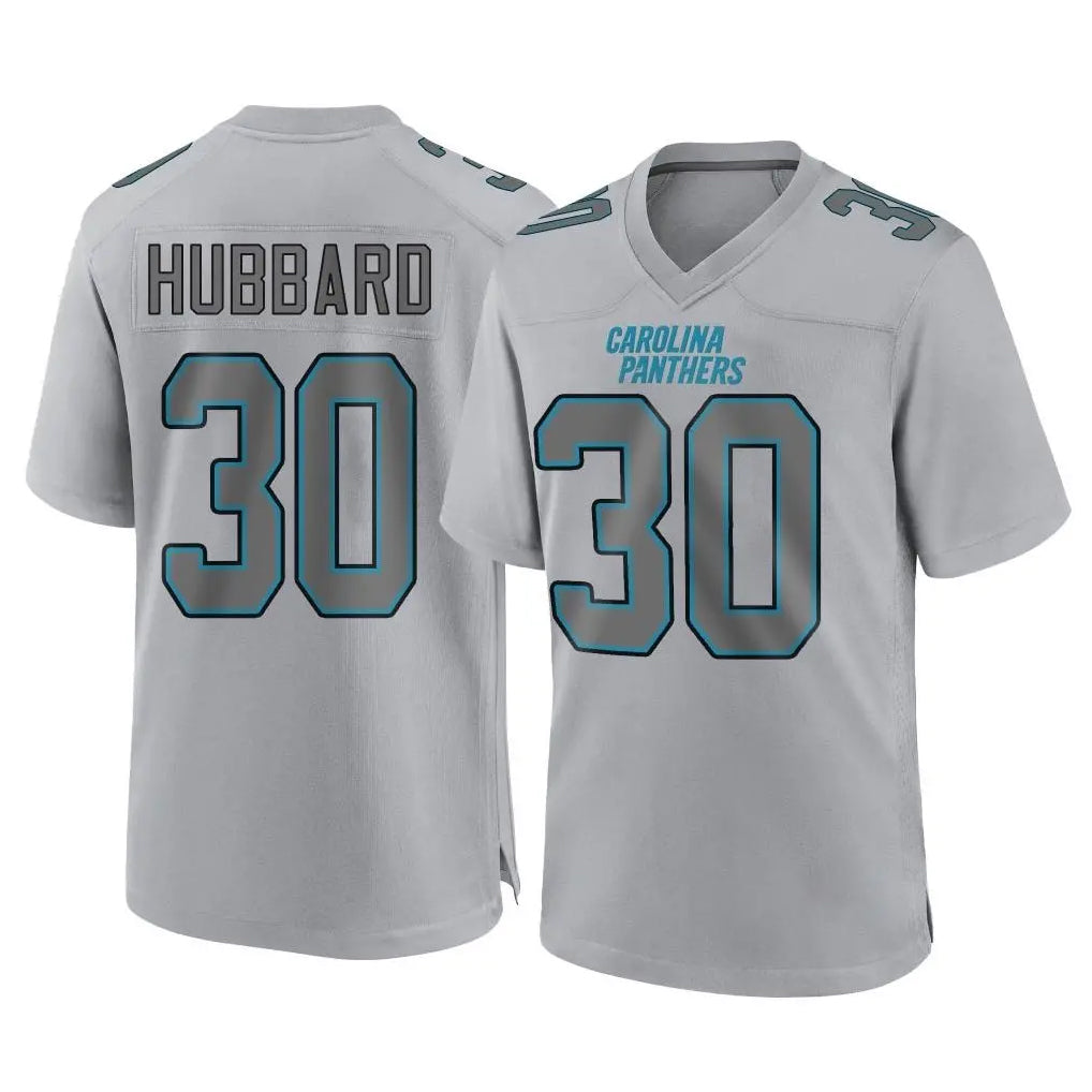 Pkot C.Panthers #30 Chuba Hubbard Player Gray Atmosphere Fashion Game Stitched Jerseys