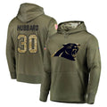 Pkot C.Panthers #30 Chuba Hubbard Player Olive Salute to Service Hoodies Stitched Jerseys