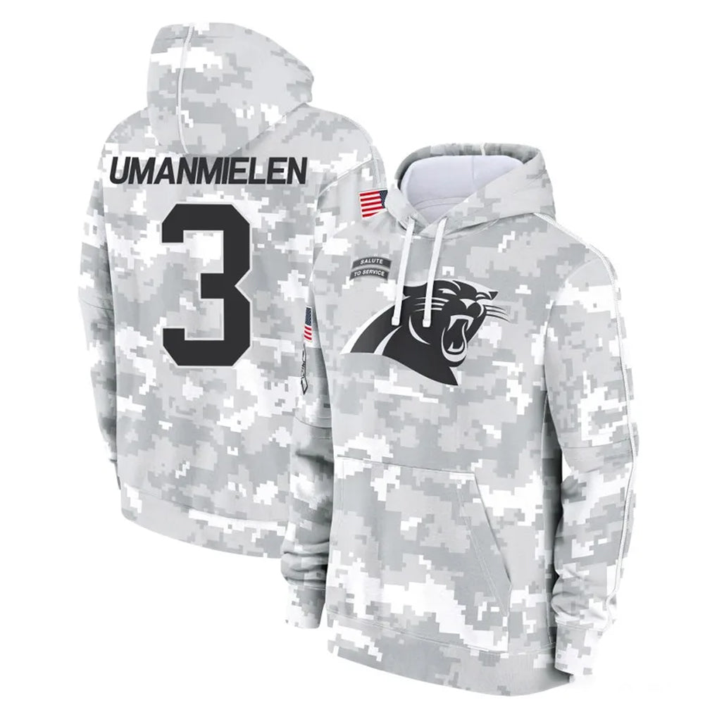 Pkot C.Panthers #3 Princely Umanmielen Player Arctic Camo Salute to Service Pullover Hoodies Limited Game Stitched Jerseys