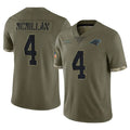 Pkot C.Panthers #4 Tetairoa McMillan Player Olive Salute to Service Game Stitched Jerseys