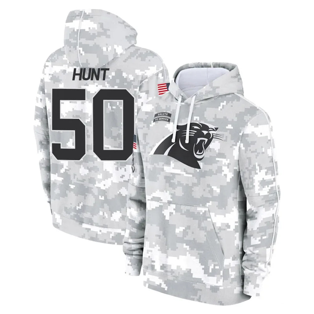 Pkot C.Panthers #50 Robert Hunt Player Arctic Camo Salute to Service Pullover Hoodies Limited Game Stitched Jerseys