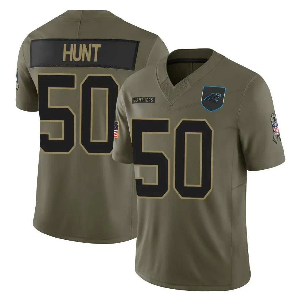 Pkot C.Panthers #50 Robert Hunt Player Olive 2025 Salute to Service Limited Game Stitched Jerseys