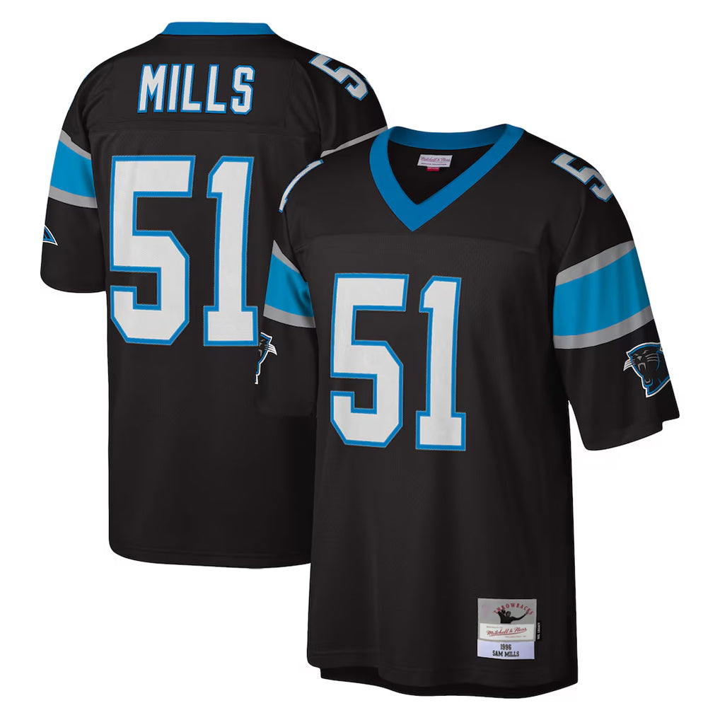 Pkot C.Panthers #51 Sam Mills Player Black Mitchell & Ness Legacy Replica Stitched Jerseys