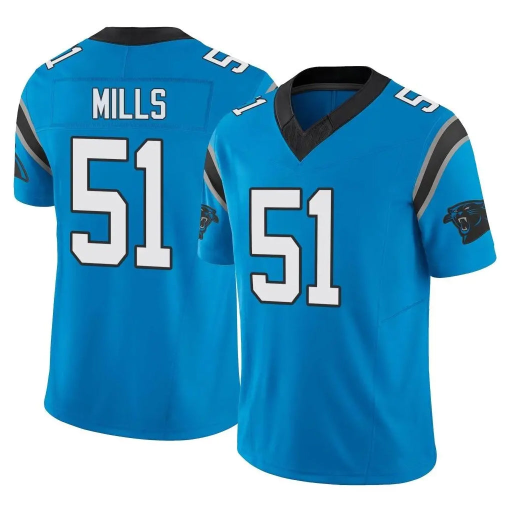 Pkot C.Panthers #51 Sam Mills Player Blue Vapor F.U.S.E. Limited Home Game Stitched Jerseys
