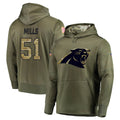 Pkot C.Panthers #51 Sam Mills Player Olive Salute to Service Hoodies Stitched Jerseys