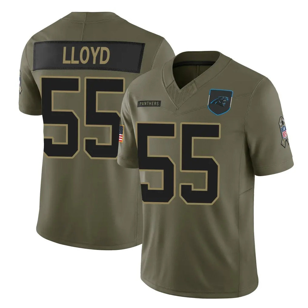 Pkot C.Panthers #55 Devin Lloyd Player Olive Salute to Service Limited Home Game Stitched Jerseys