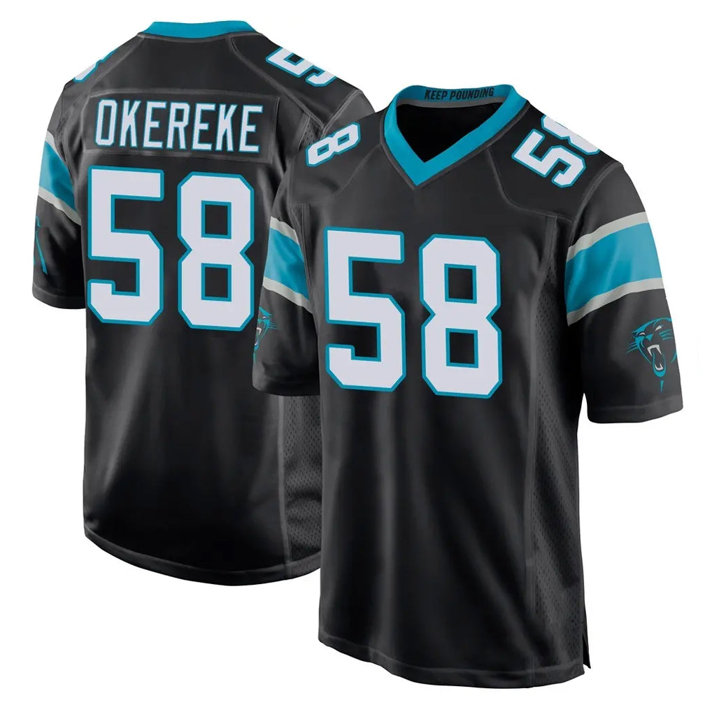 Pkot C.Panthers #58 Bobby Okereke Player Black Home Game Stitched Jerseys