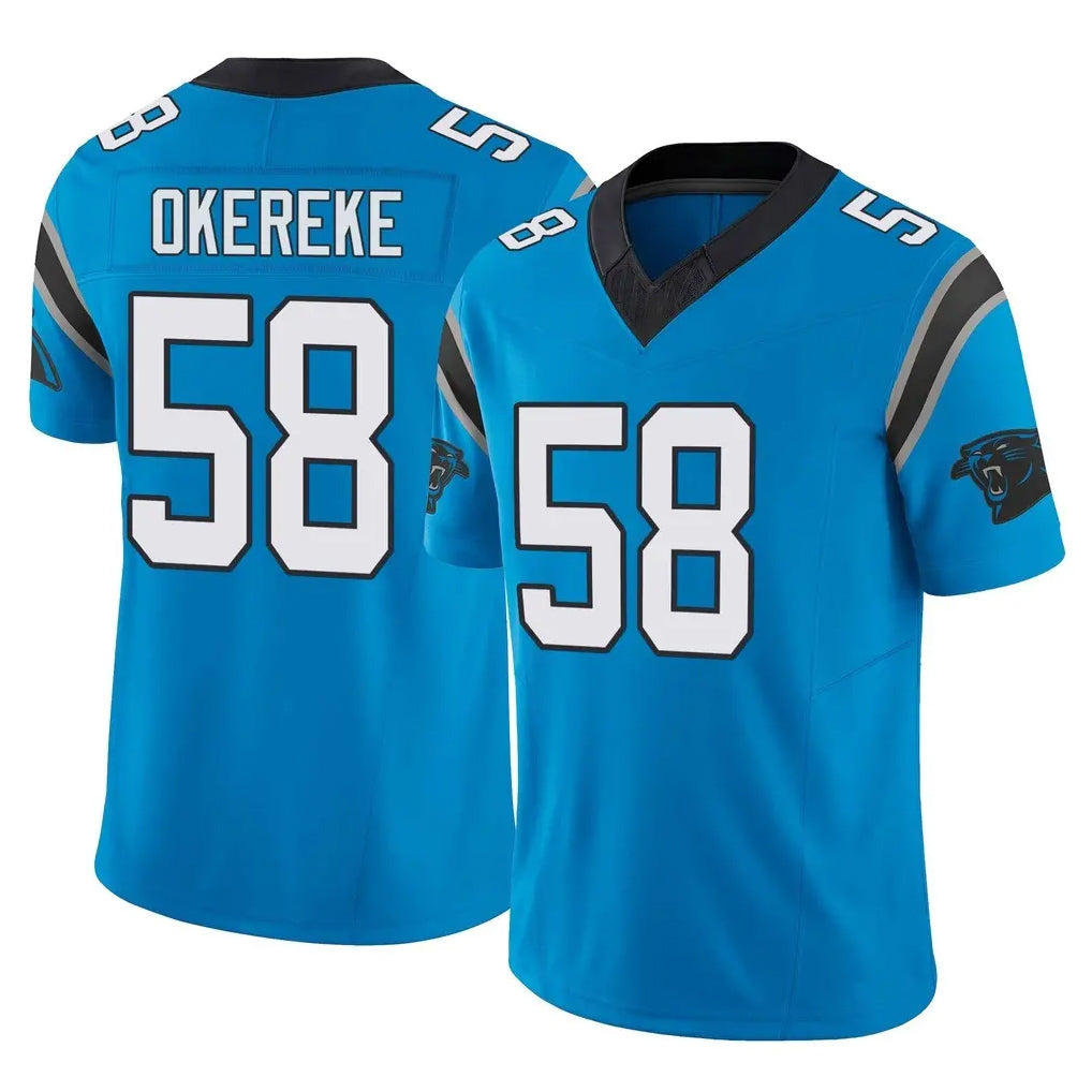Pkot C.Panthers #58 Bobby Okereke Player Blue Vapor F.U.S.E. Limited Home Game Stitched Jerseys