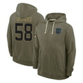 Pkot C.Panthers #58 Bobby Okereke Player Olive Salute to Service Hoodies Game Stitched Jerseys