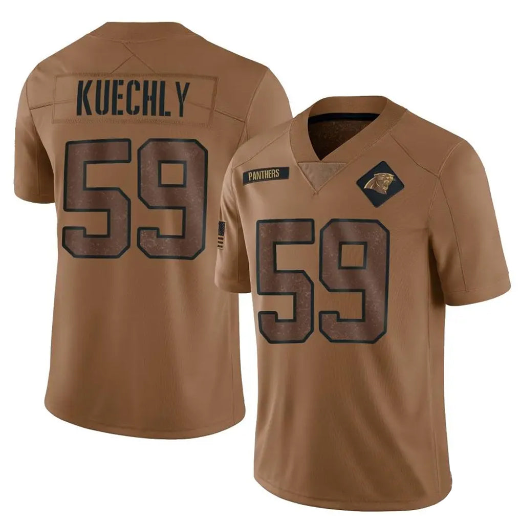 PkotC.Panthers #59 Luke Kuechly Player Brown Salute To Service Limited Stitched Jerseys