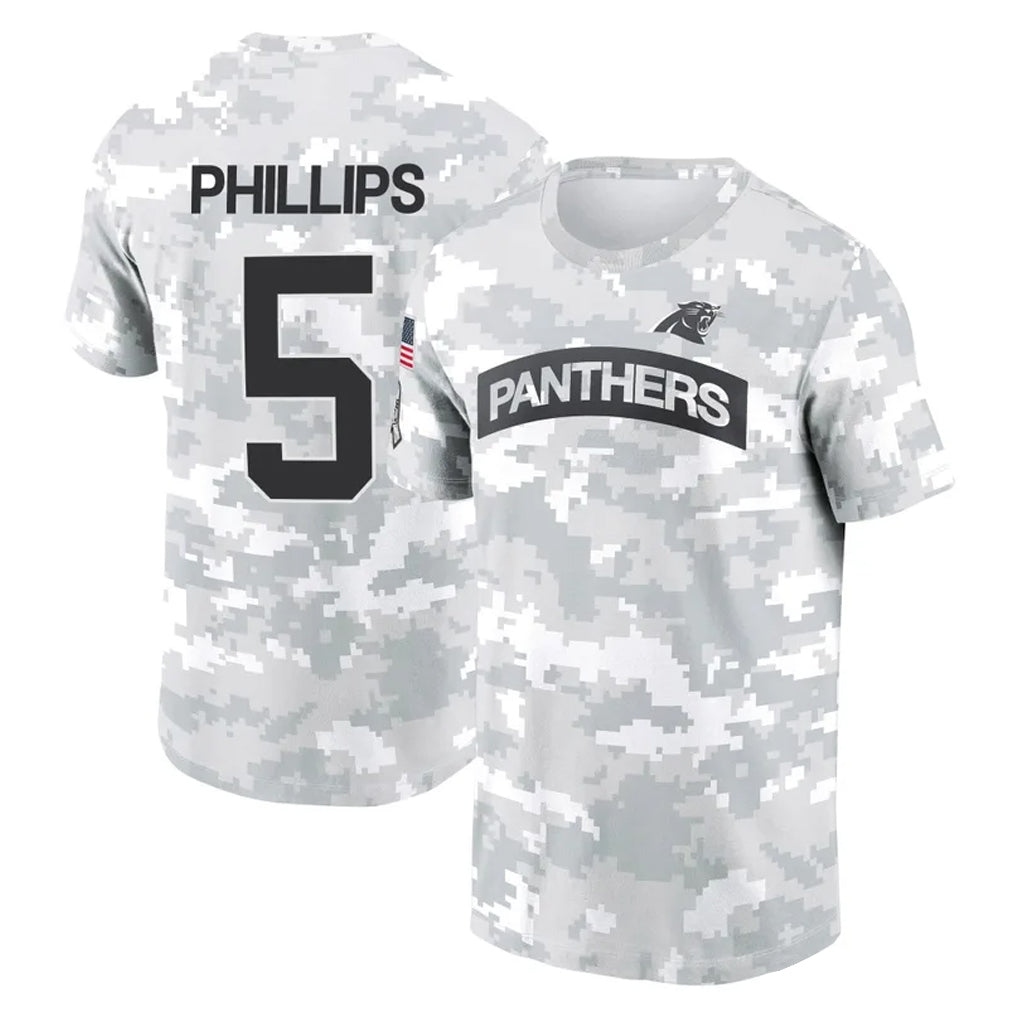 Pkot C.Panthers #5 Jaelan Phillips Player Arctic Camo Salute to Service T-Shirt Hoodies Stitched Jerseys