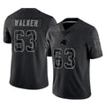 Pkot C.Panthers #63 Rasheed Walker Player Black Limited Reflective Game Stitched Jerseys