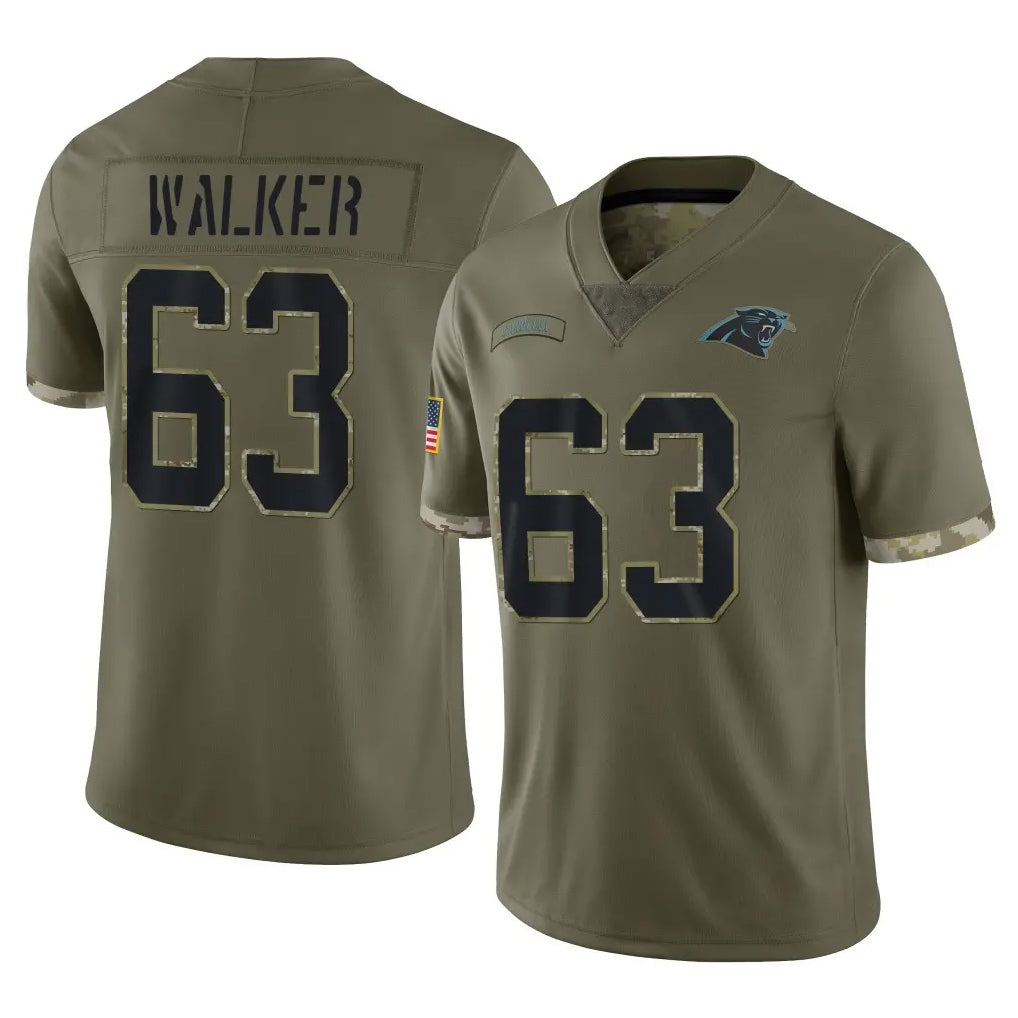Pkot C.Panthers #63 Rasheed Walker Player Olive Salute to Service Game Stitched Jerseys