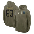 Pkot C.Panthers #63 Rasheed Walker Player Olive Salute to Service Hoodies Game Stitched Jerseys
