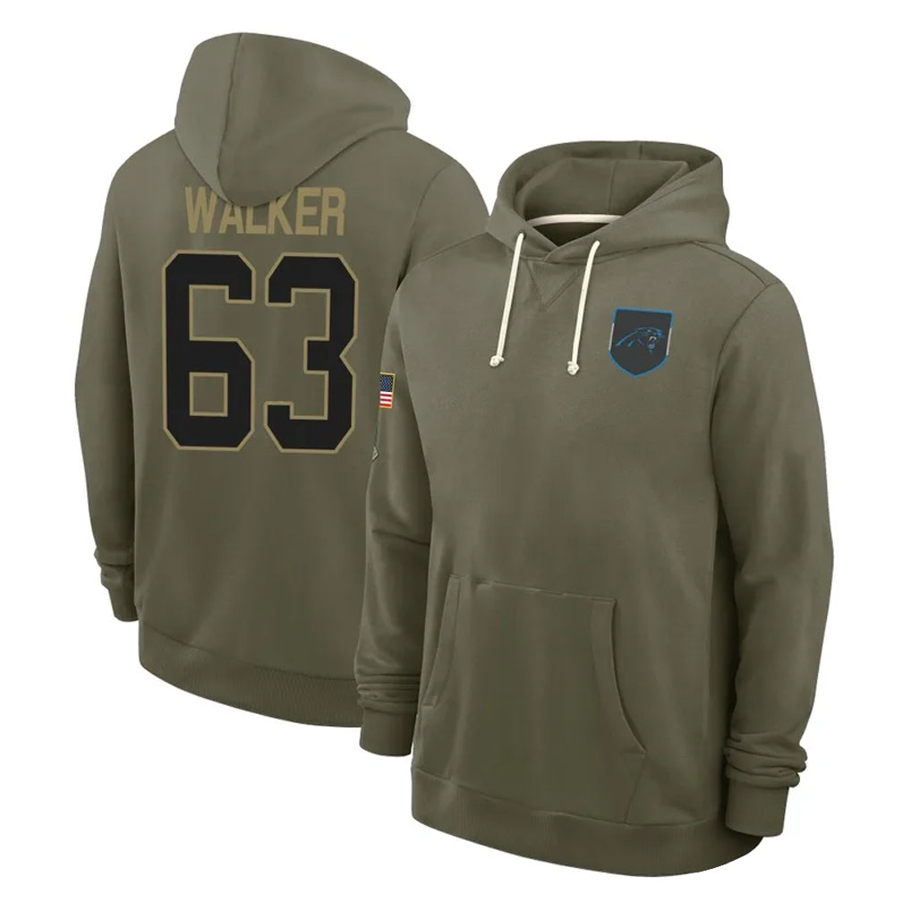 Pkot C.Panthers #63 Rasheed Walker Player Olive Salute to Service Hoodies Game Stitched Jerseys