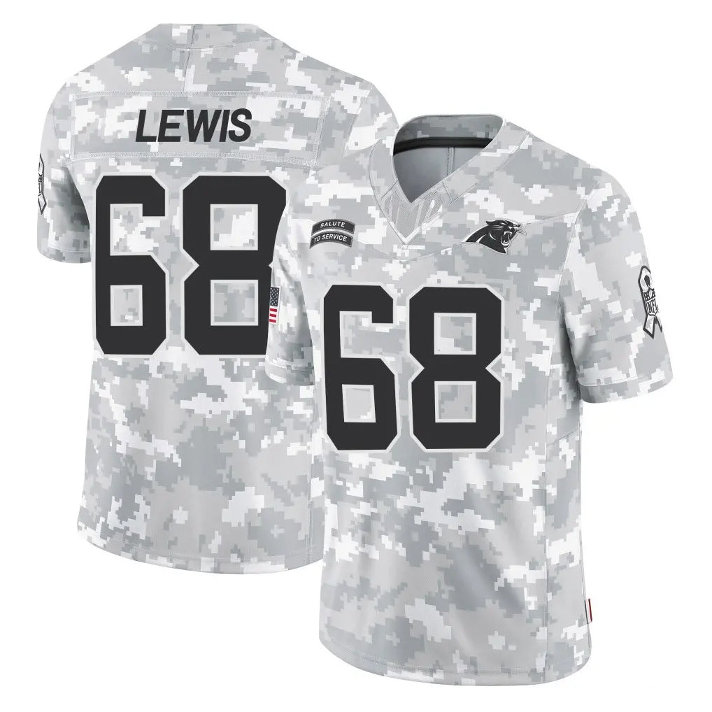 Pkot C.Panthers #68 Damien Lewis Player Arctic Camo Salute to Service Limited Game Stitched Jerseys