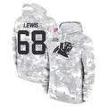 Pkot C.Panthers #68 Damien Lewis Player Arctic Camo Salute to Service Pullover Hoodies Limited Game Stitched Jerseys