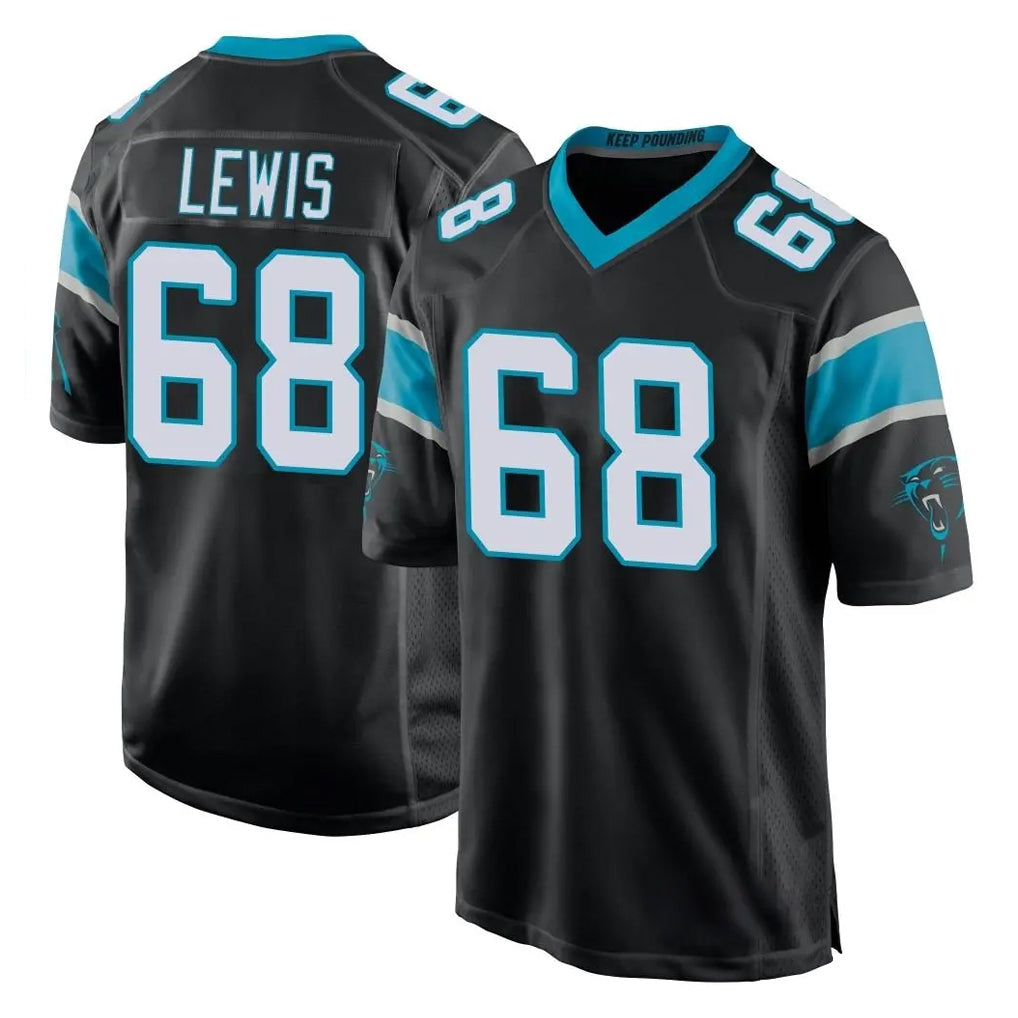 Pkot C.Panthers #68 Damien Lewis Player Black Home Game Stitched Jerseys