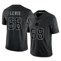 Pkot C.Panthers #68 Damien Lewis Player Black Limited Reflective Game Stitched Jerseys