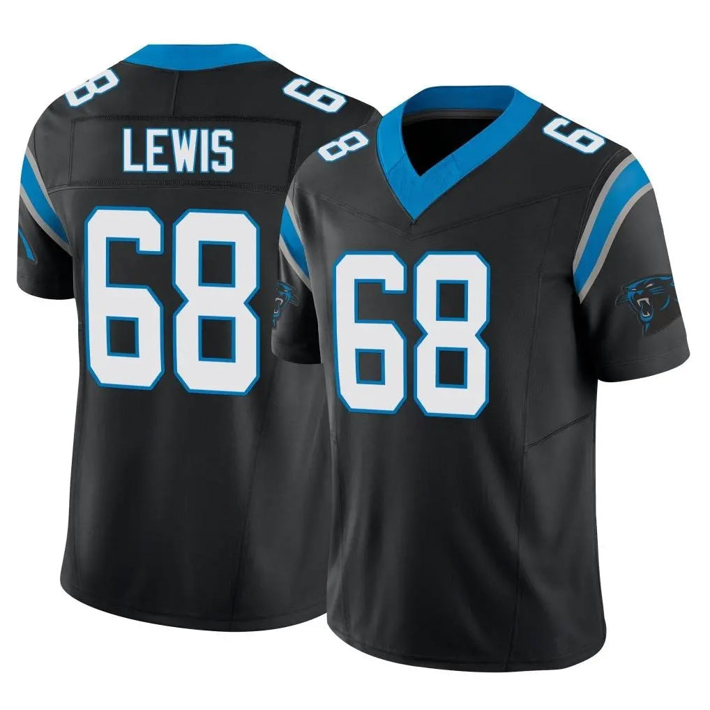 Pkot C.Panthers #68 Damien Lewis Player Black Vapor F.U.S.E. Limited Home Game Stitched Jerseys
