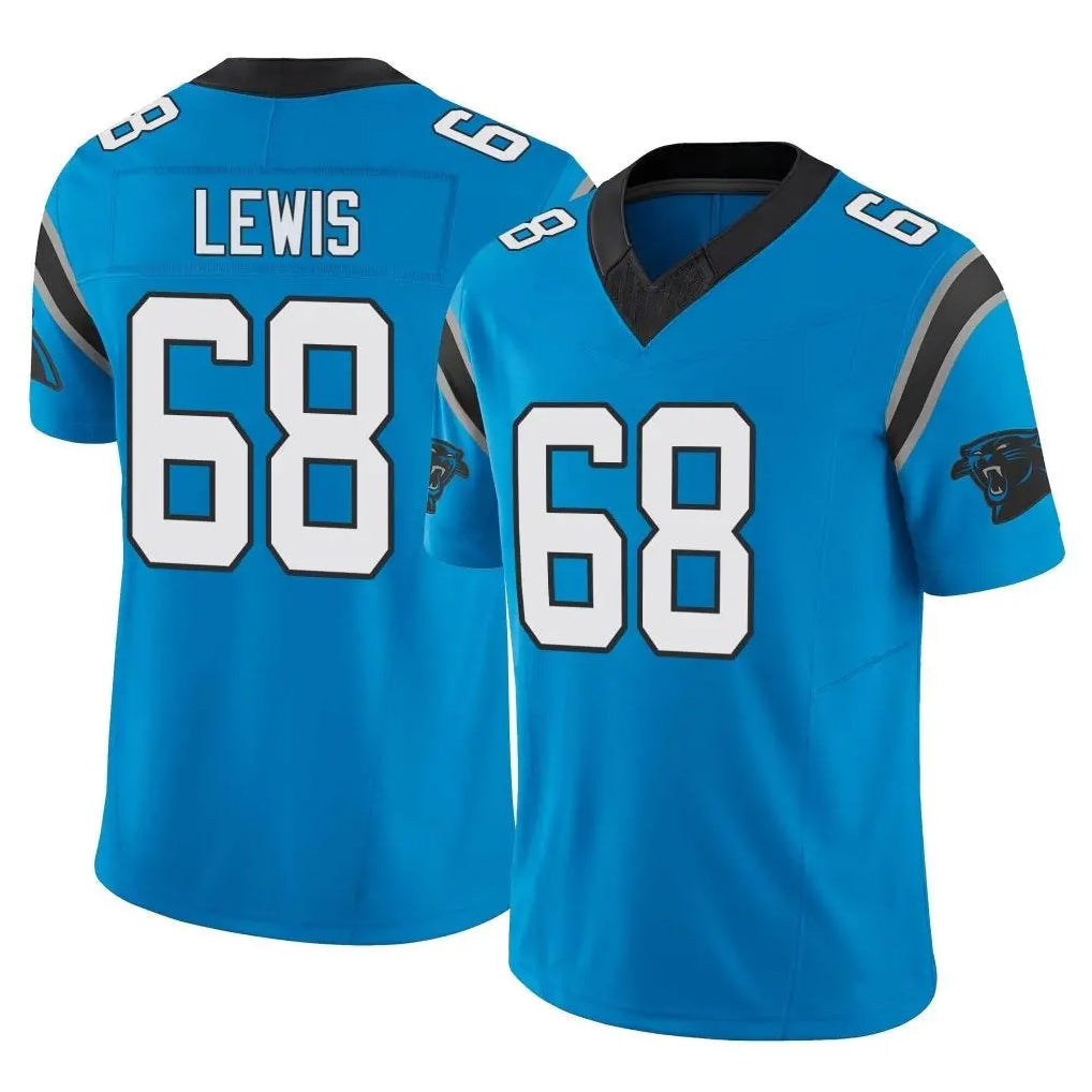 Pkot C.Panthers #68 Damien Lewis Player Blue Vapor F.U.S.E. Limited Home Game Stitched Jerseys