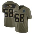 Pkot C.Panthers #68 Damien Lewis Player Olive 2025 Salute to Service Limited Game Stitched Jerseys
