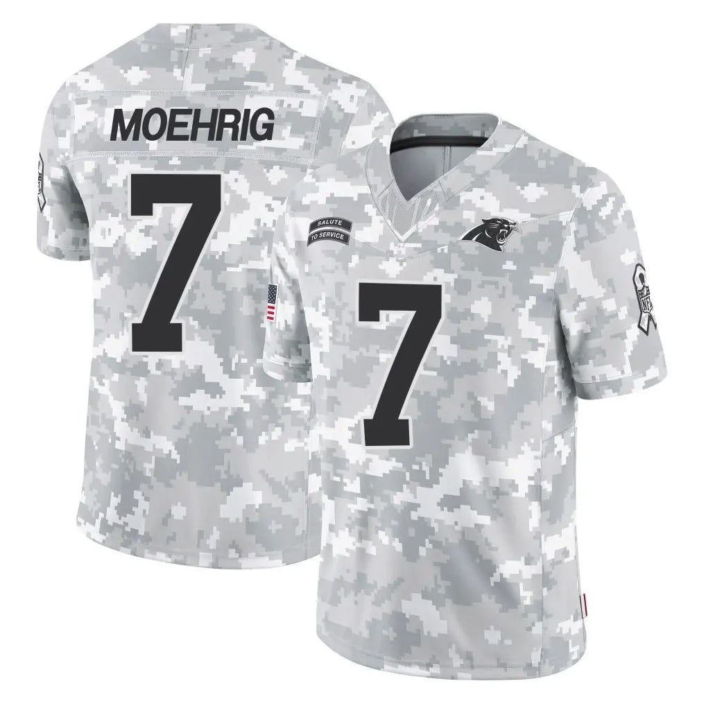 Pkot C.Panthers #7 Tre'von Moehrig Player Arctic Camo Salute to Service Limited Game Stitched Jerseys