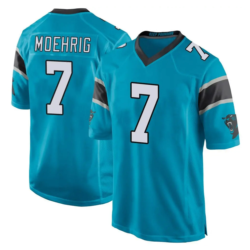 Pkot C.Panthers #7 Tre'von Moehrig Player Blue Game Stitched Jerseys