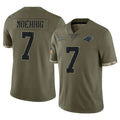 Pkot C.Panthers #7 Tre'von Moehrig Player Olive Salute to Service Game Stitched Jerseys